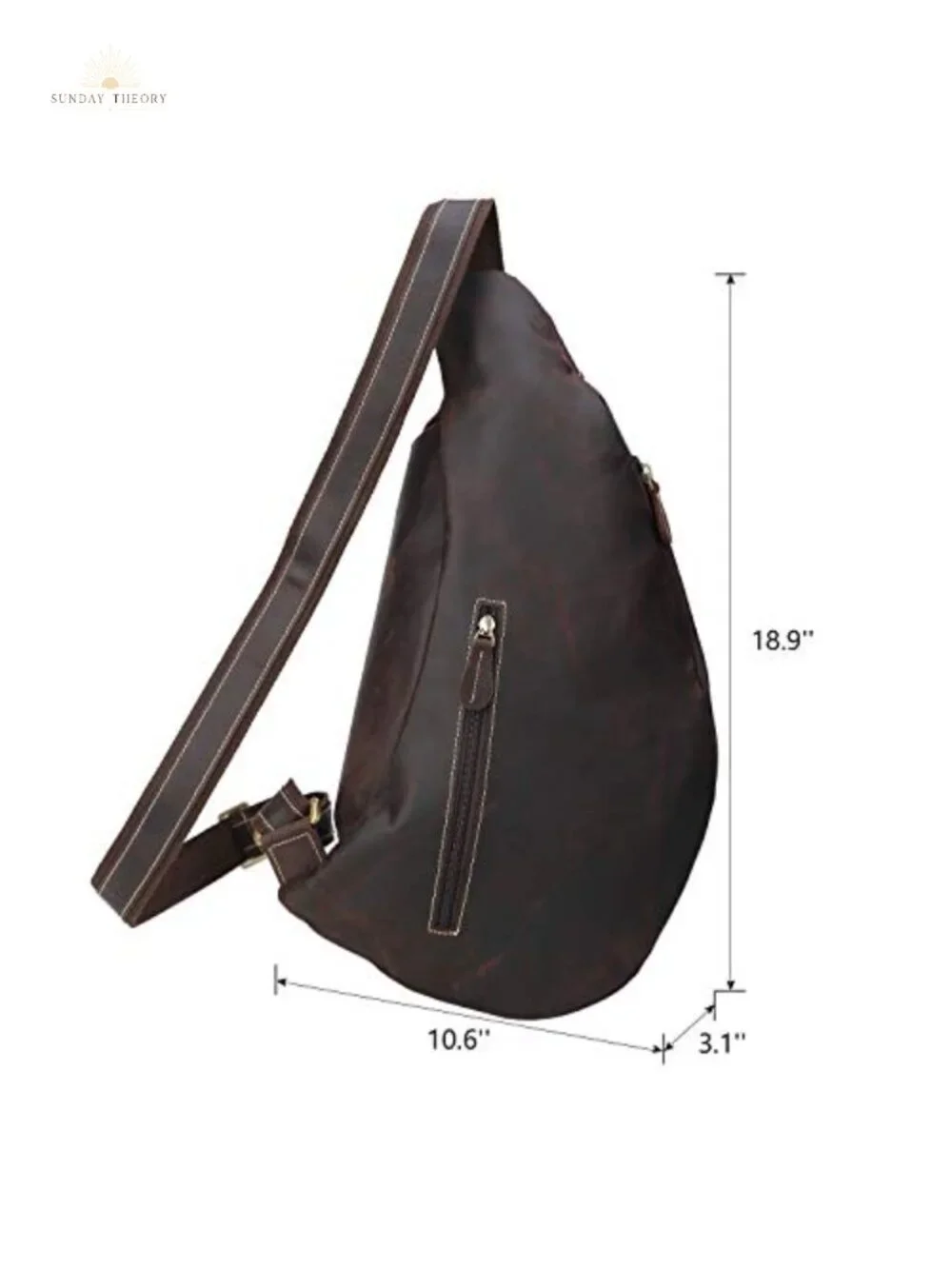 Full Grain Leather Cross Body Sling Bag Chest Bag Backpack Tactical Daypack